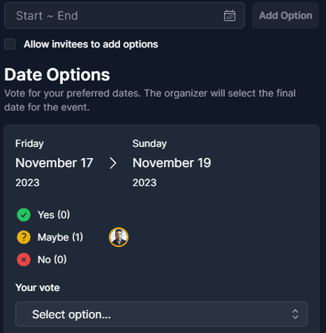Create an event