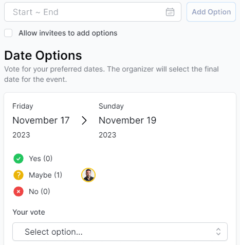 Create an event